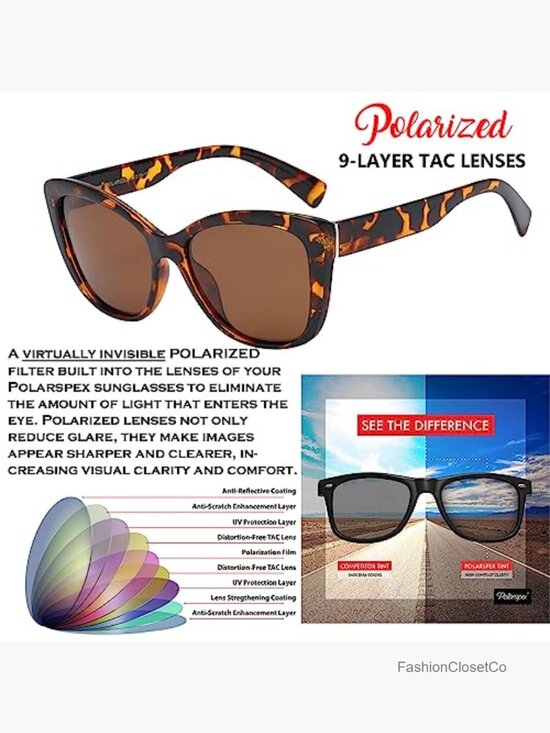 Polarized Cat Eye Sunglasses for Women – Oversized UV400 Fashion Sun Glasses main image 7